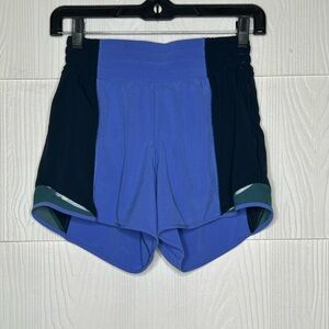 lululemon athletica Blue and Black Women's Athletic Shorts